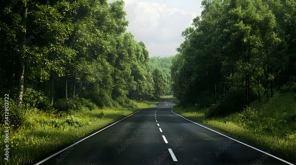 Forest Road In Daylight