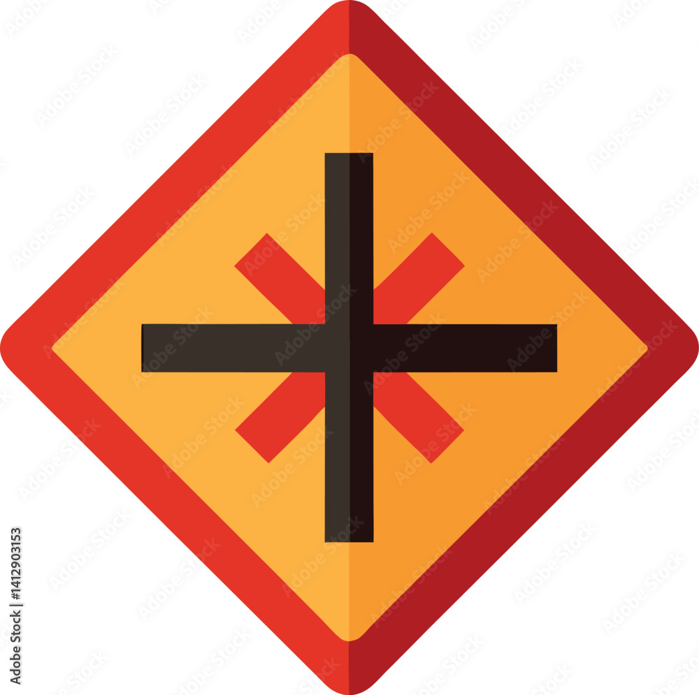 Fototapeta premium railroad crossing sign isolated on white