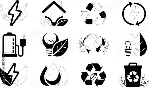 Eco Friendly And Sustainable Energy Icons Collection Promoting Green Environment And Sustainability