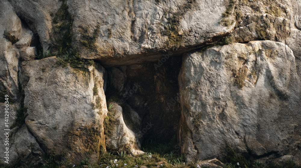 Naklejka premium The Holy place of Jesus Christ is the cave, the Holy Sepulchre.