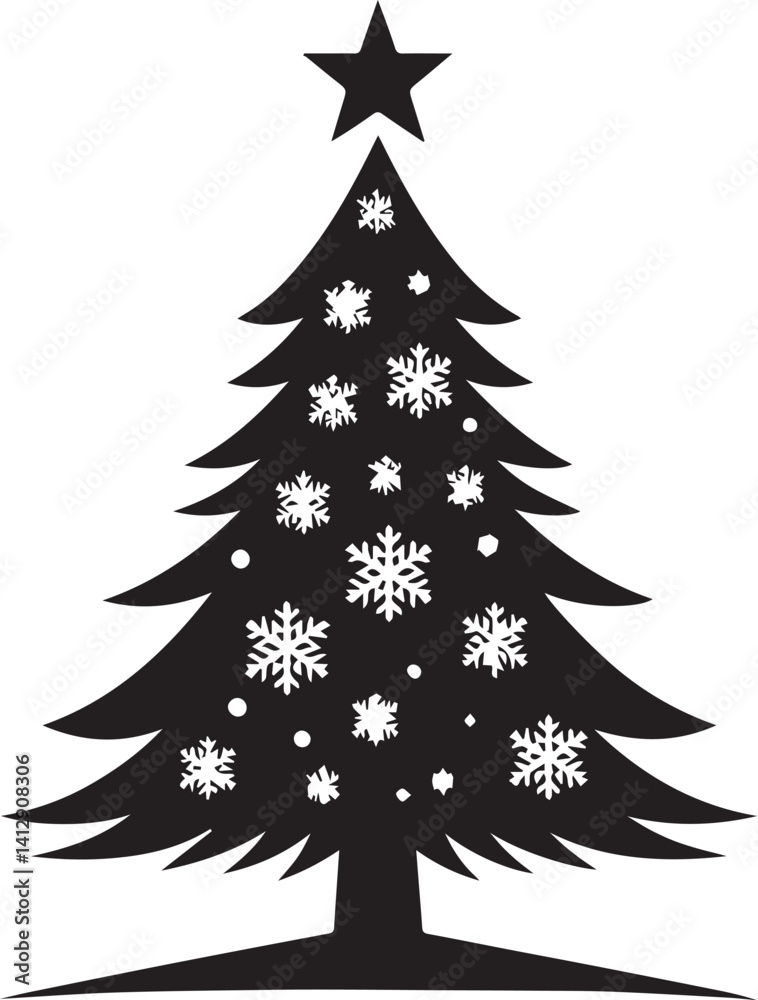 Obraz premium Christmas tree vector isolated on white background