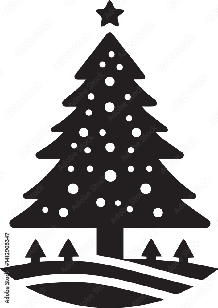 Obraz premium Christmas tree vector isolated on white background