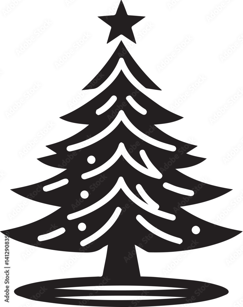 Obraz premium Christmas tree vector isolated on white background