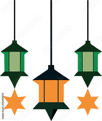 vector illustration of a lantern