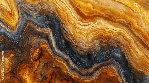 Wallpaper Mural Rich hues of orange and black swirl together in a stunning natural stone formation. This geological marvel showcases intricate patterns and textures, creating a captivating visual experience Torontodigital.ca