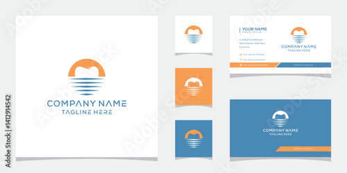 dental lake logo design vector template