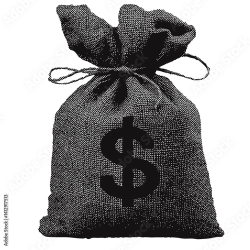 wild west money bag. western vintage halftone grunge vector design element