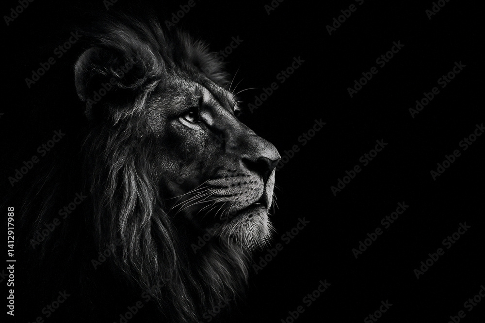 Naklejka premium lion head portrait