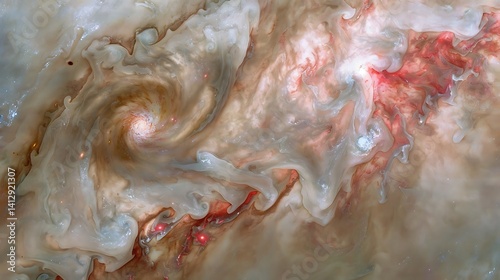 Swirling nebula of gas and dust, cosmic cloud formation in the universe