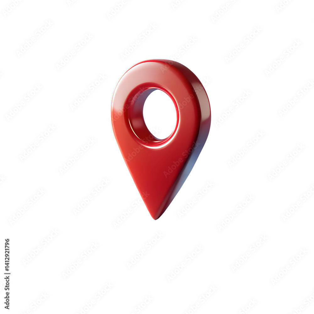 3d red location pin icon isolated on transparent background. 3d red location pin icon isolated on transparent background.