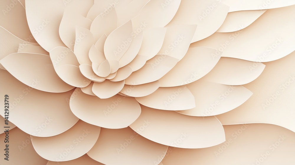 Naklejka premium A natural abstract featuring flower petals and beige transparent leaves with a natural texture, suitable as a background or wallpaper, showcasing a macro texture and neutral color aesthetic with