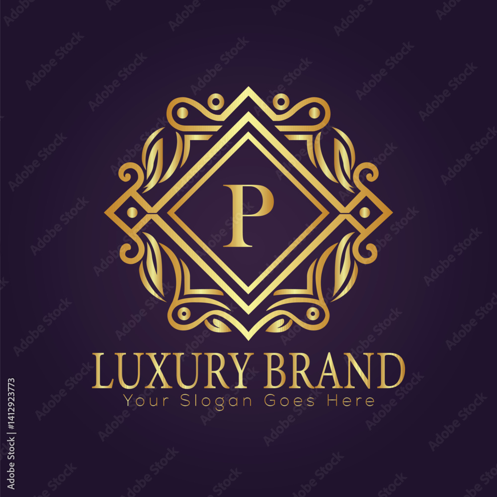 Fototapeta premium luxury gold logo concept