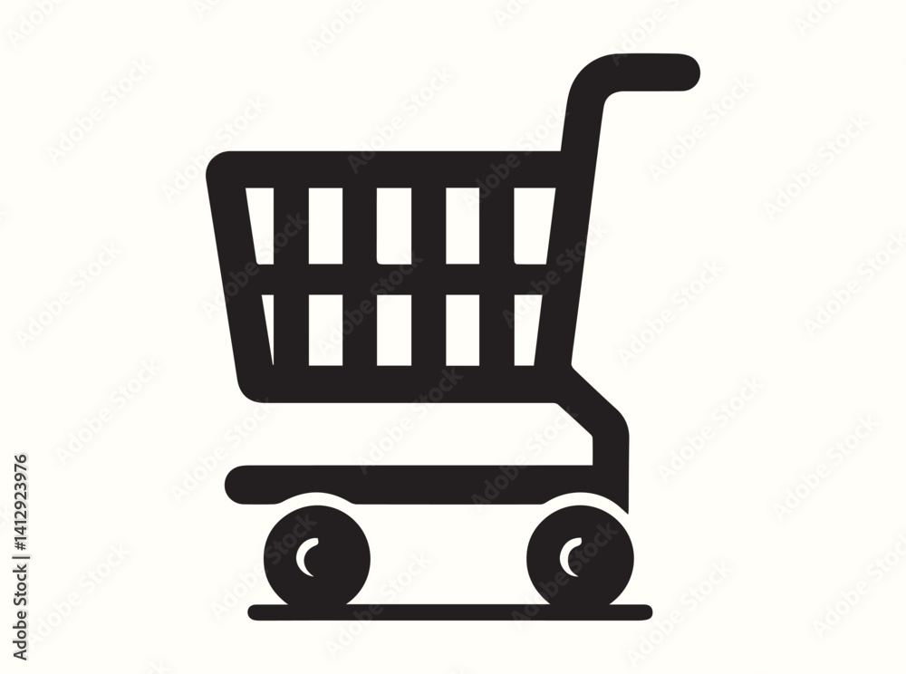 custom made wallpaper toronto digitalMinimalist Silhouette of Shopping Trolley