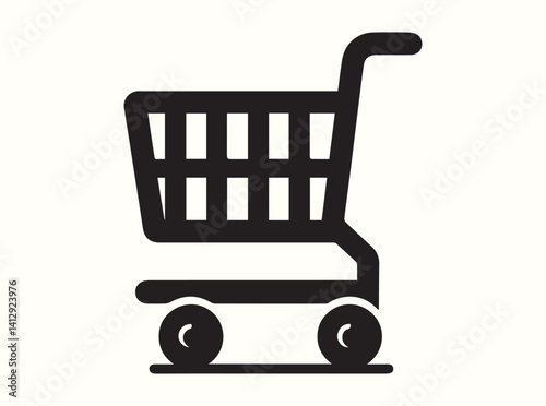 Wallpaper Mural Minimalist Silhouette of Shopping Trolley Torontodigital.ca