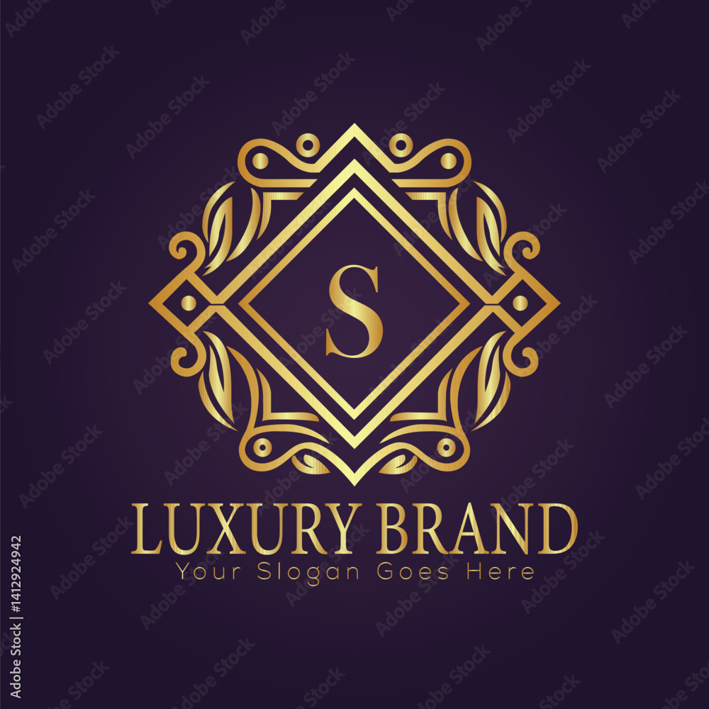 Fototapeta premium luxury gold logo concept