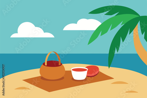 summer holiday background with cocktail