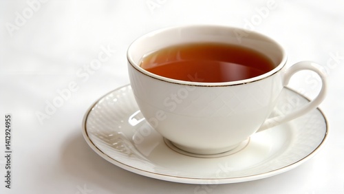 Tea Cup Tilted Slightly as if Just Set Down

