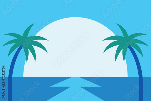 tropical island with palm trees