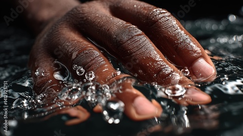 Closeup dark hands working with small metal pieces