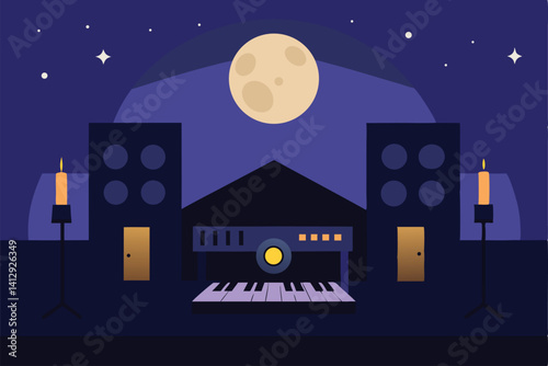 house in the moonlight