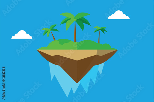 tropical island with palm tree
