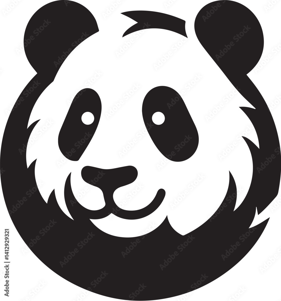 Fototapeta premium Panda black and white vector