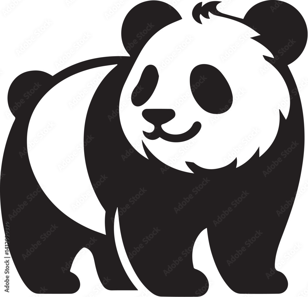 Fototapeta premium Panda black and white vector