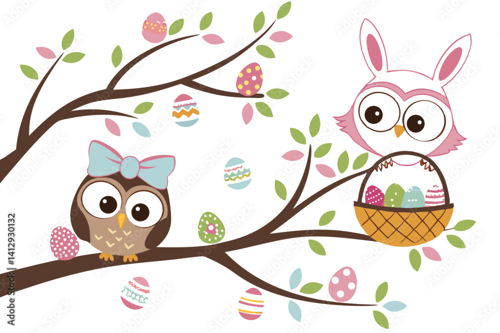 Fototapeta premium owls in the tree