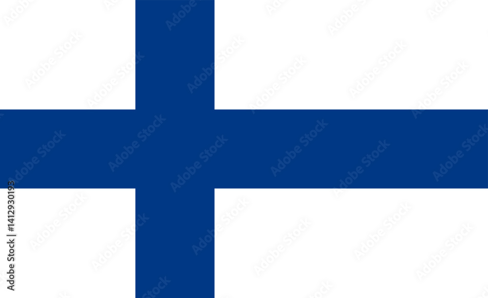Obraz premium Finland flag design. Finland national flag Vector illustration. Finland official color flag design.