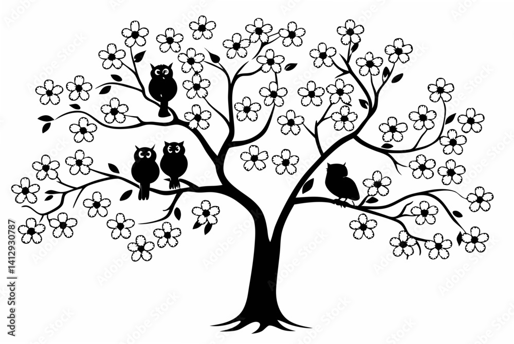 Obraz premium vector tree silhouette