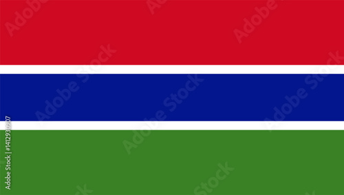 Gambia flag design. Gambia national flag Vector illustration. Gambia official color flag design.