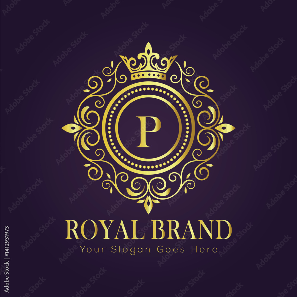 Naklejka premium luxury gold logo concept