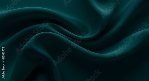 Wallpaper Mural Luxurious Dark Green Silky Fabric with Flowing Folds Torontodigital.ca