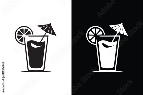 Beach Cocktail icon vector on White Background ,Vector Art Illustration on white background.