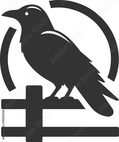 Vector black crow bird animal silhouette