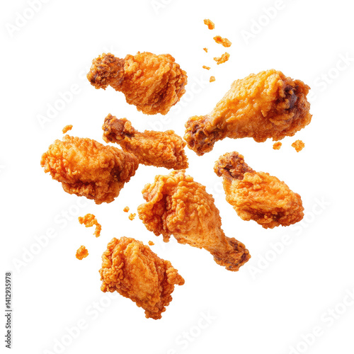 Crispy Fried Wings on transparent background photo