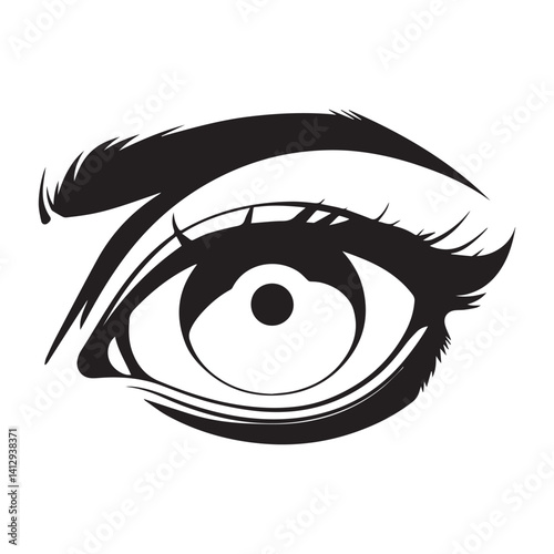 Vector eye icon illustration shows human iris design