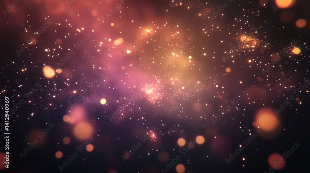 Fototapeta premium Stunning cosmic background with bright glowing particles in a deep space setting, perfect for art and creative projects.