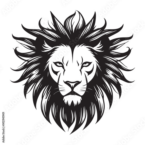 Lion Head Logo with Bold Mane Design photo