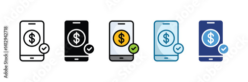 Money Transfer Icon Set Multiple Style Collection
