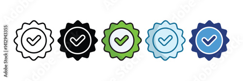 Check Icon Set Multiple Style Collection