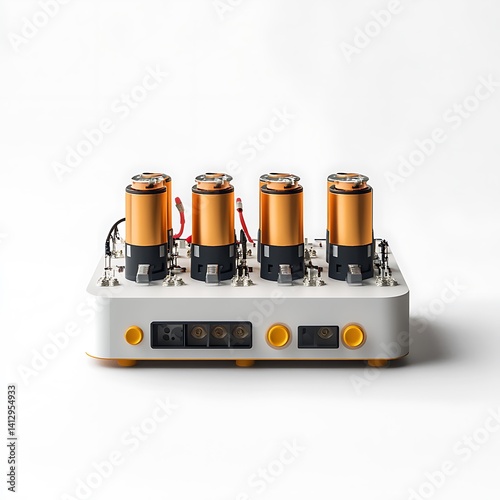 Four Motors on White Base.