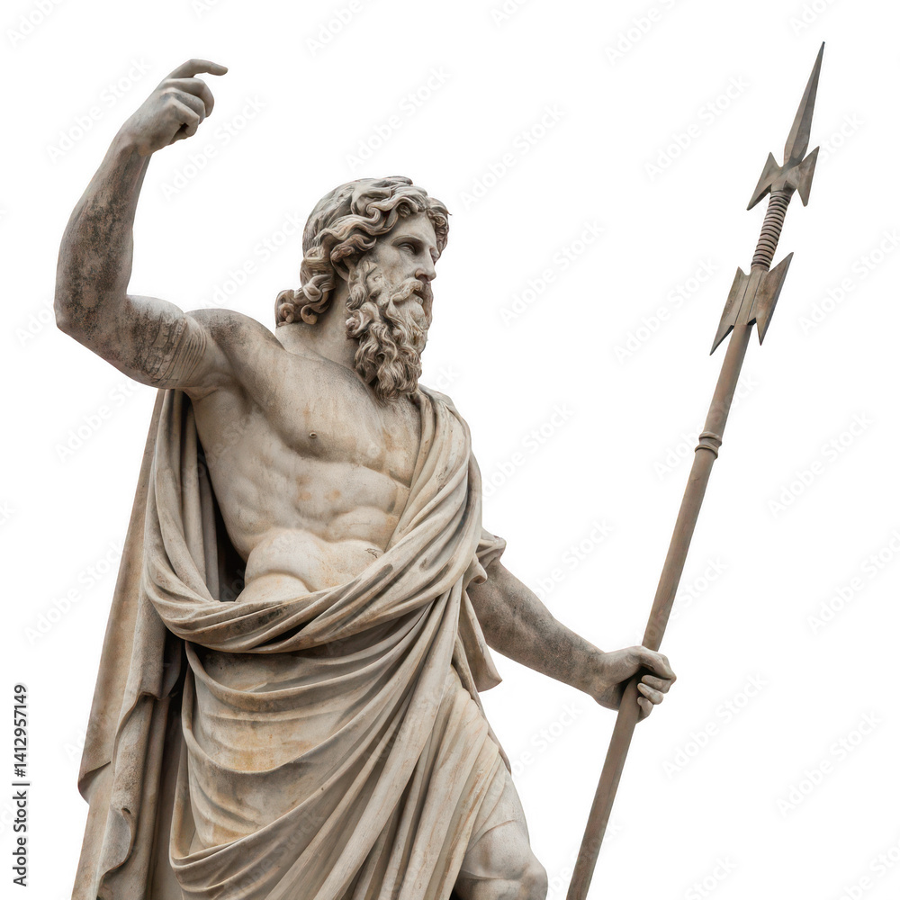 Obraz premium Majestic Marble Statue of Jupiter God of Thunder and Sky, Ancient Roman Sculpture