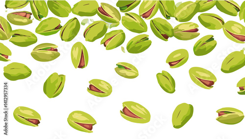 Obraz na płótnie pistachio nuts isolated on transparent background vector design w salonie