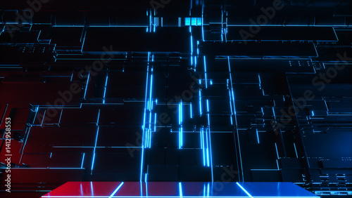 a neon colored digital background (3d rendering)