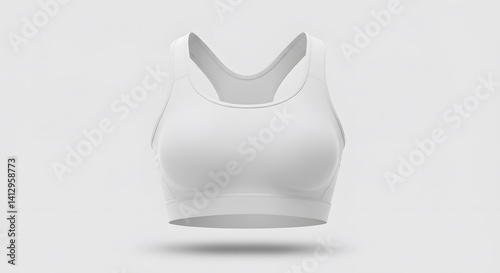 White Womens Sports Bra Mockup  High-Quality Apparel Design Template for Branding and Promotion