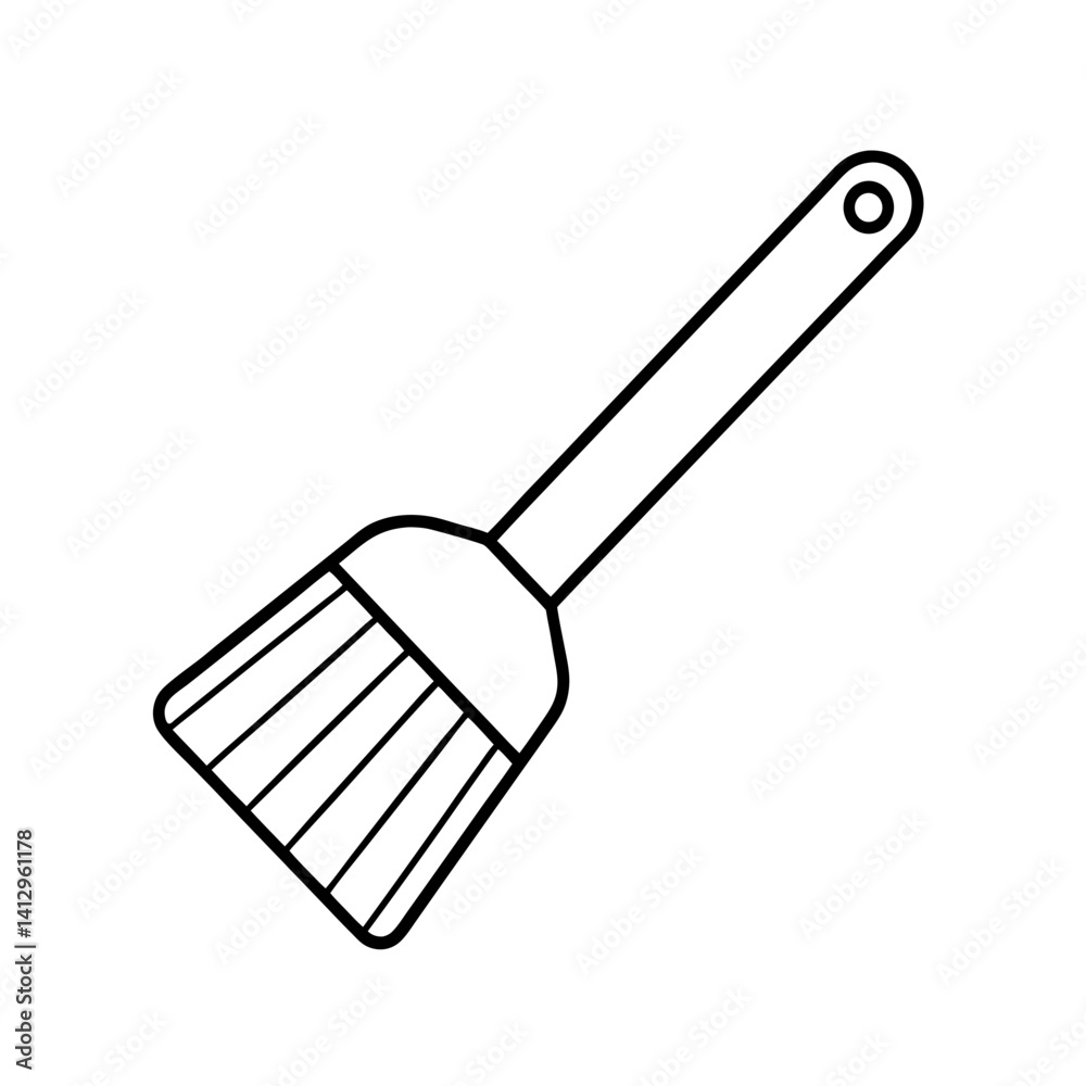 Basting brush line art on white Basting brush line art on white