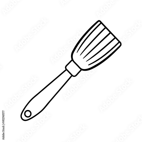 Basting brush line art on white