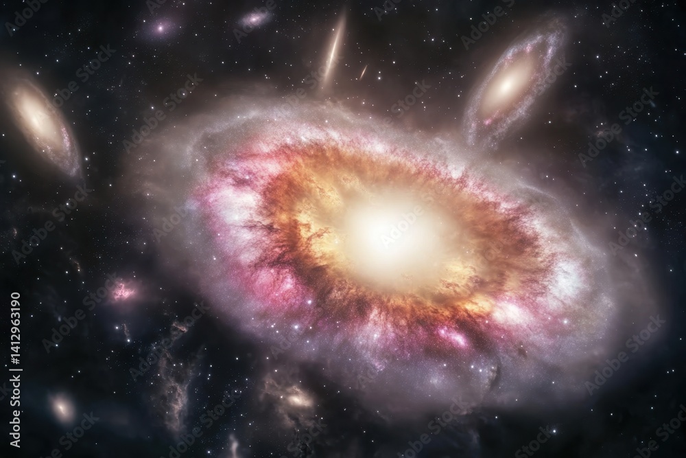 Galactic explosion reveals vibrant colors in the universe's vastness captured at night Galactic explosion reveals vibrant colors in the universe's vastness captured at night