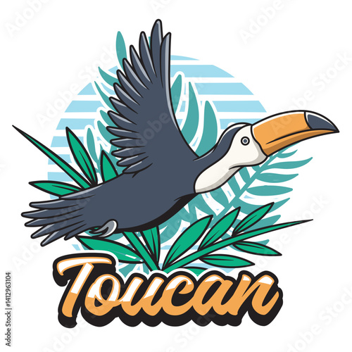 Vector Illustration of Taucan with Simple Illustration Available for Tshirt Design